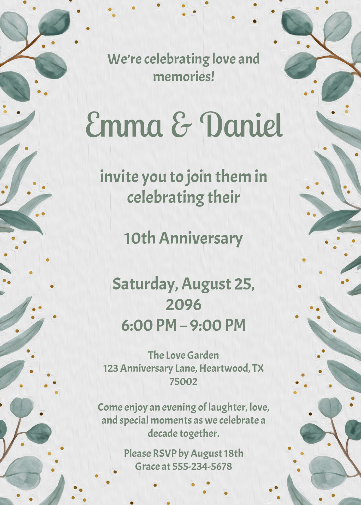 Free Customizable Anniversary Invitation Template