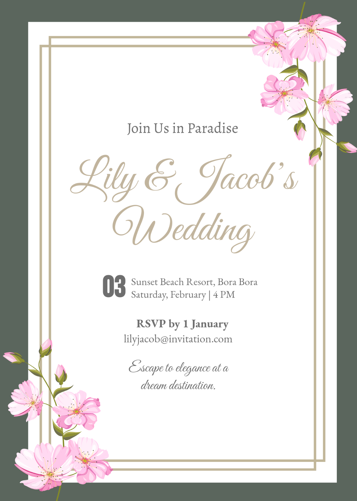 Free Elegant Destination Invitation Template