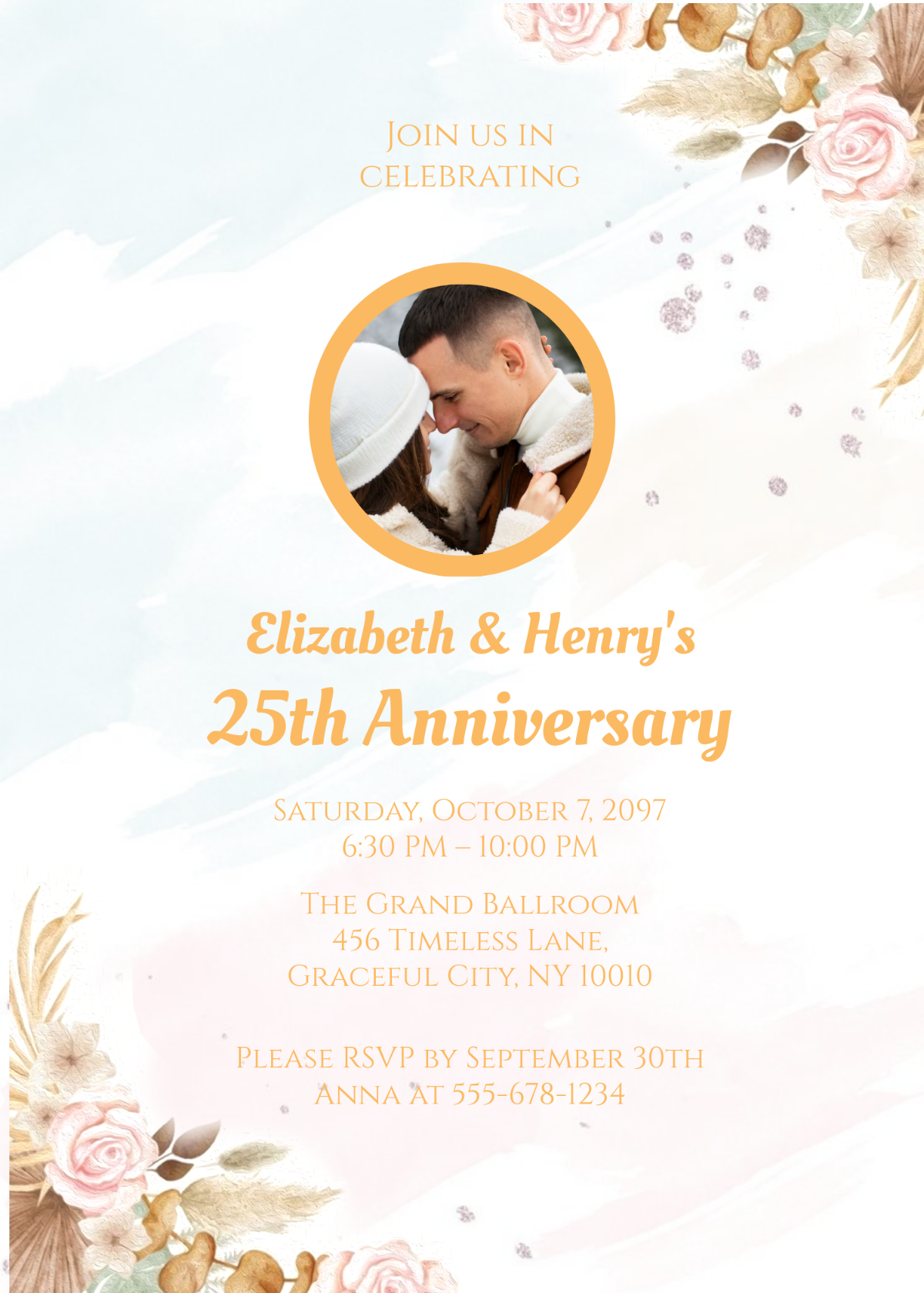 Free Background Anniversary Invitation Template