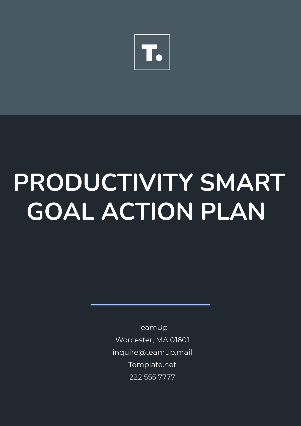 Free Productivity Smart Goal Action Plan Template