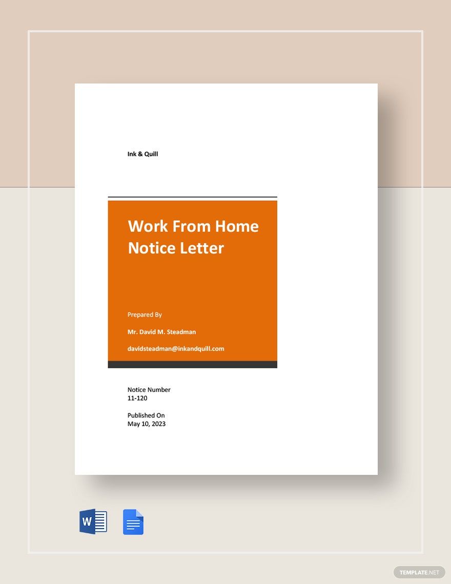 Free Work From Home Notice Letter Template