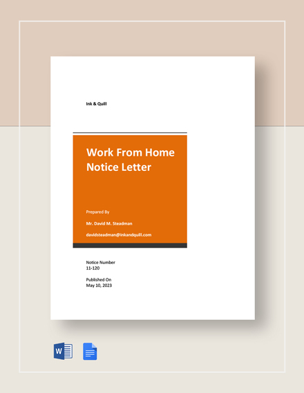 FREE Work from Home Notice Templates - Word | Google Docs | Template.net