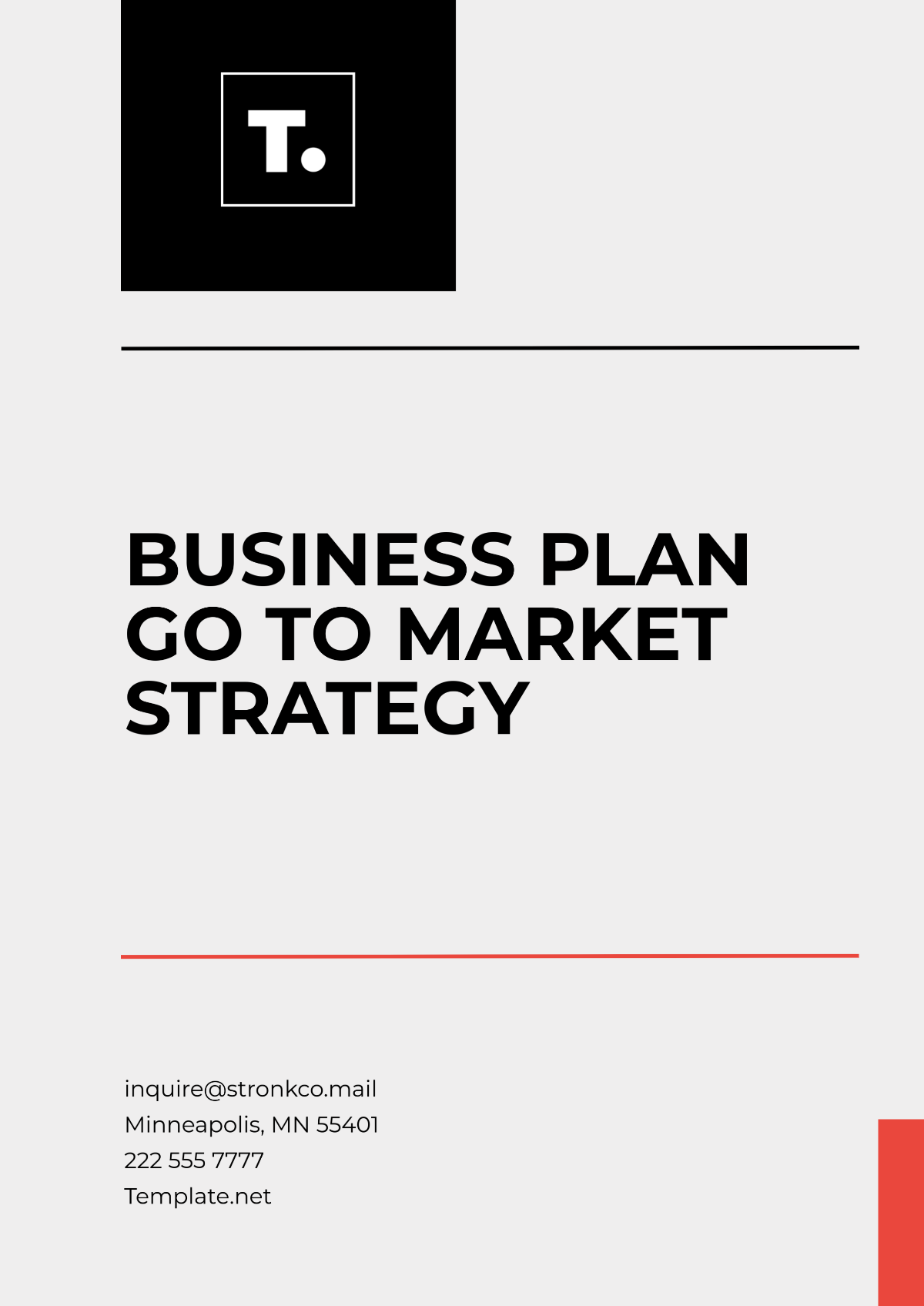 Business Plan Go to Market Strategy Template