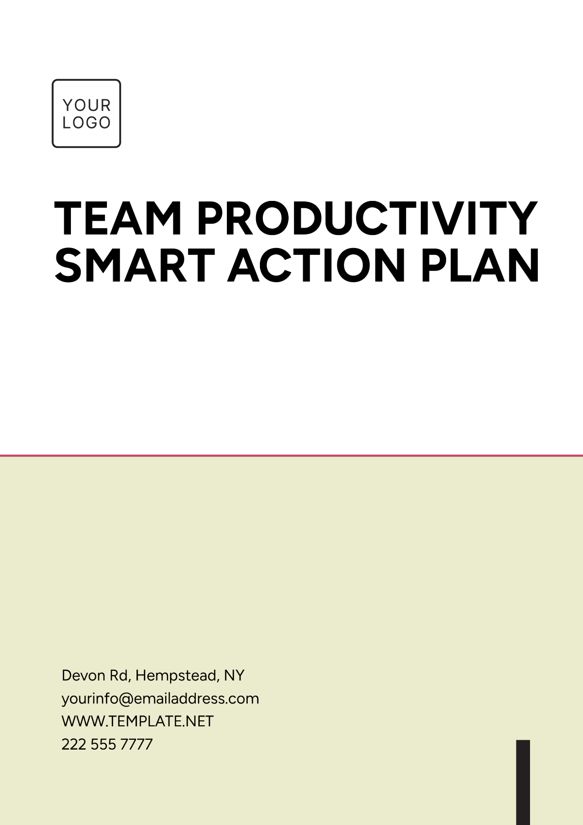 Free Team Productivity Smart Action Plan Template