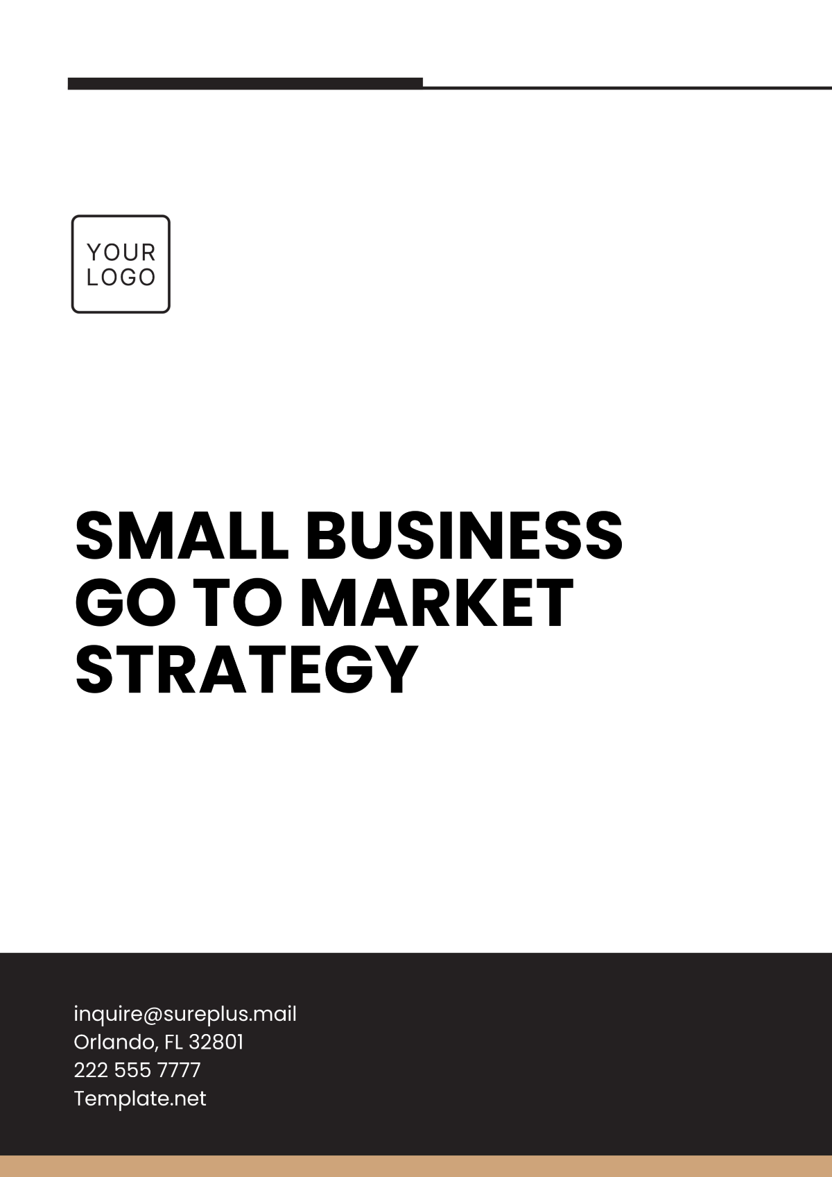 Small Business Go to Market Strategy Template