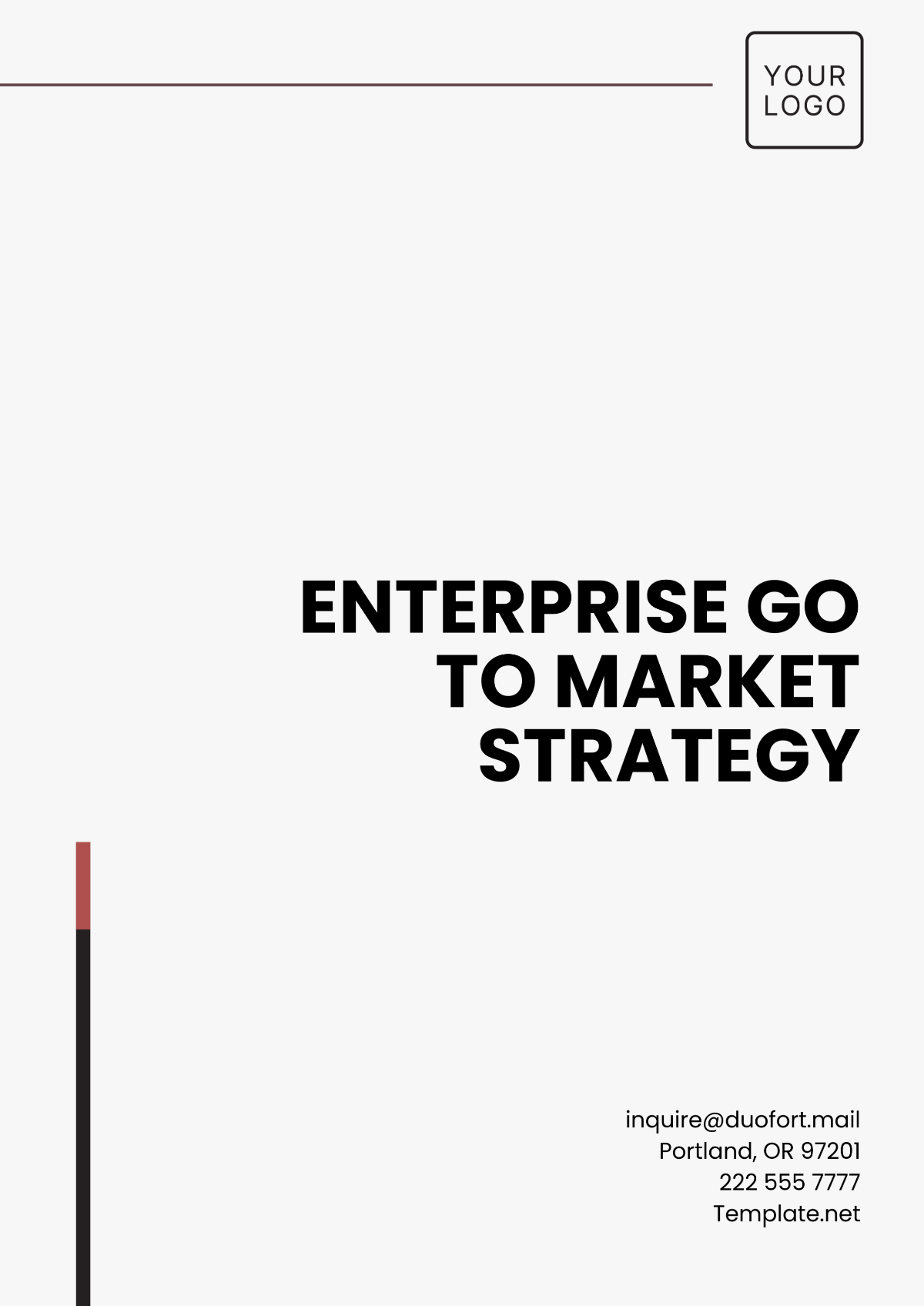 Enterprise Go to Market Strategy Template