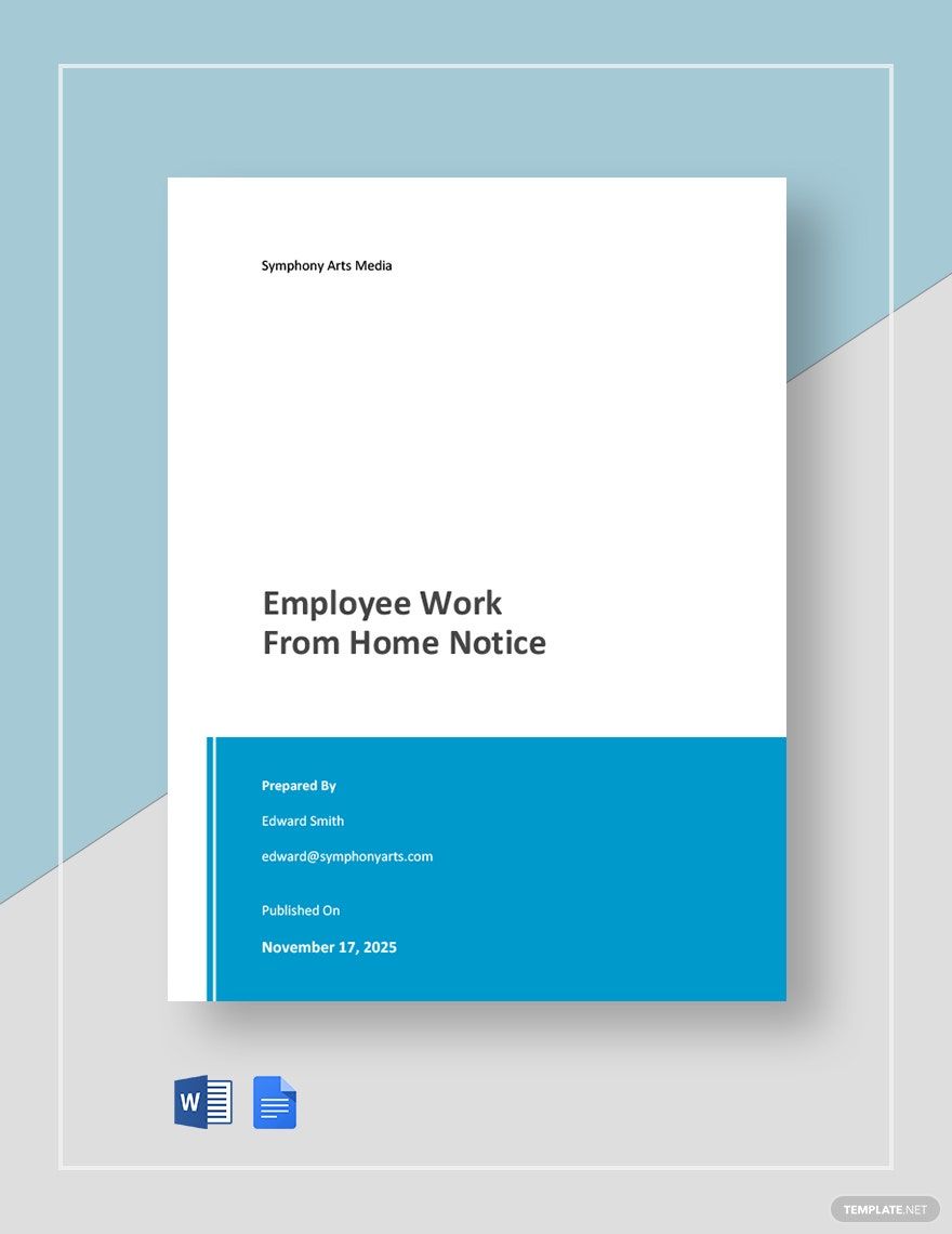 Employee Work From Home Notice Template in Word, Google Docs