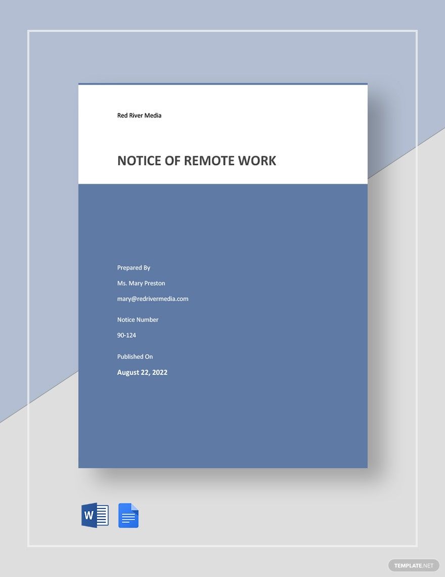 Notice of Remote Work Template