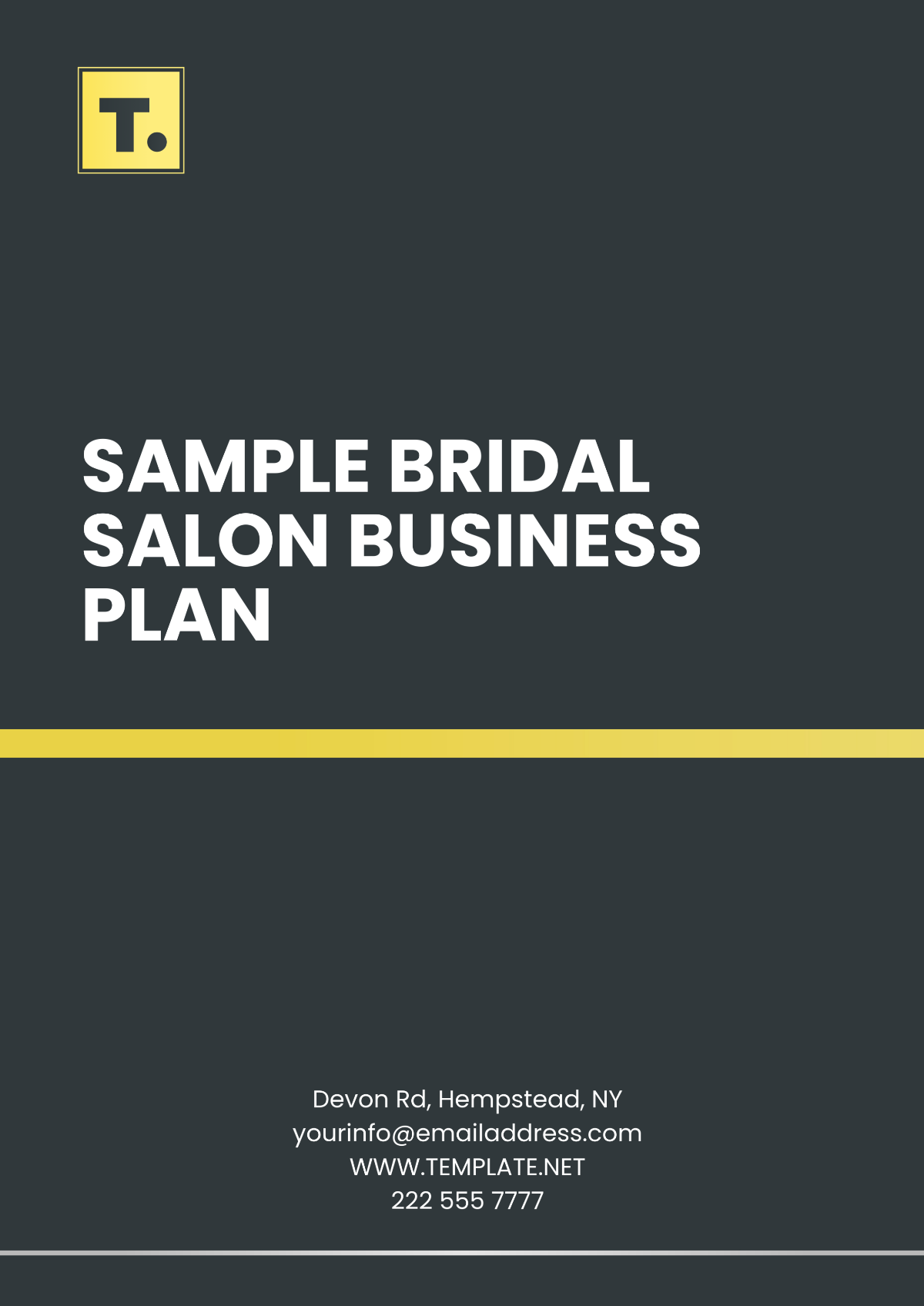 Free Sample Bridal Salon Business Plan Template