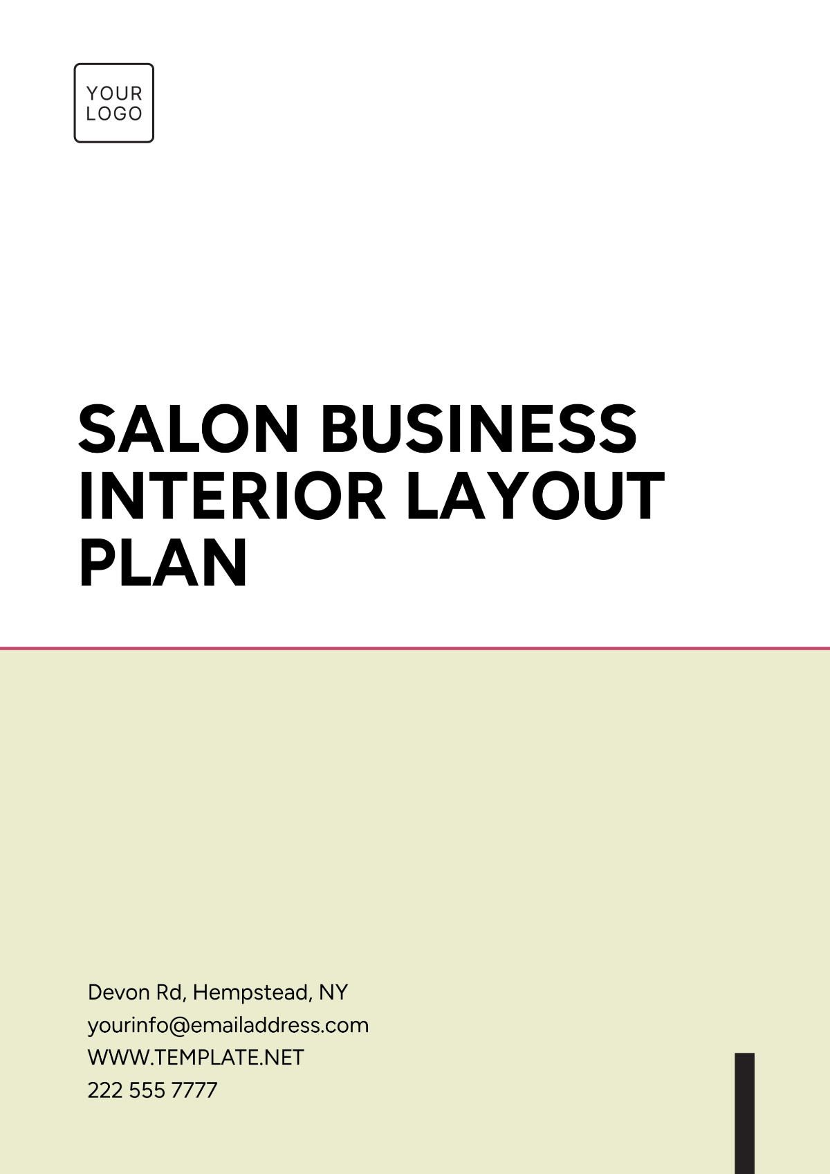 Free Salon Business Interior Layout Plan Template