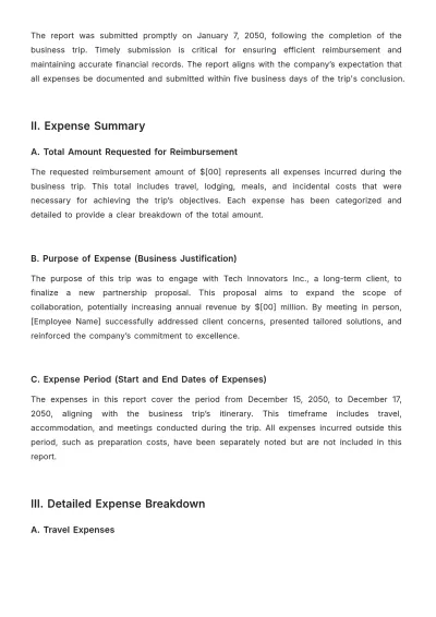 Free Corporate Expense Report Template to Edit Online
