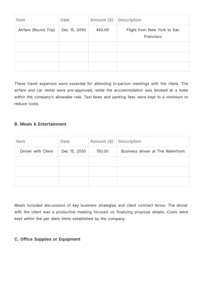 Free Corporate Expense Report Template to Edit Online
