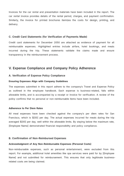 Free Corporate Expense Report Template to Edit Online