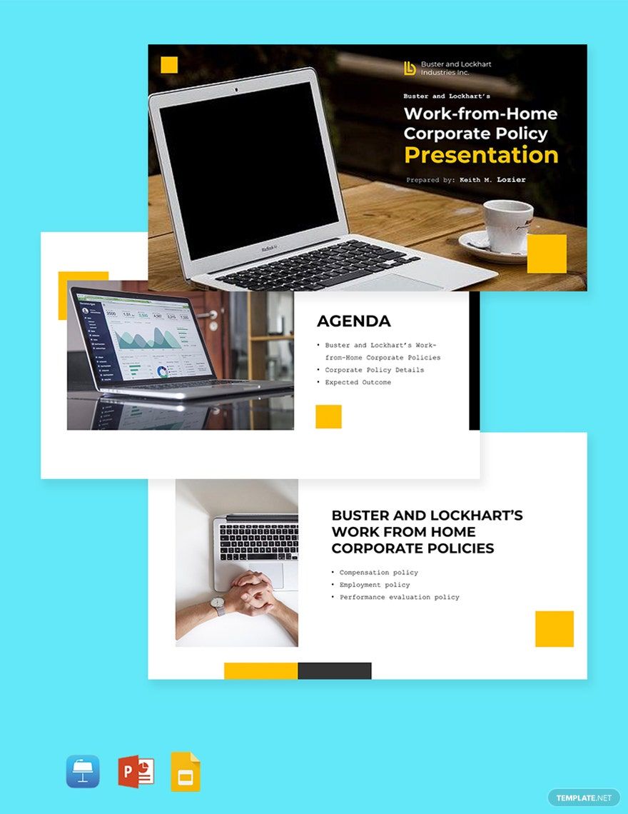 Work From Home Corporate Policies Presentation Template
