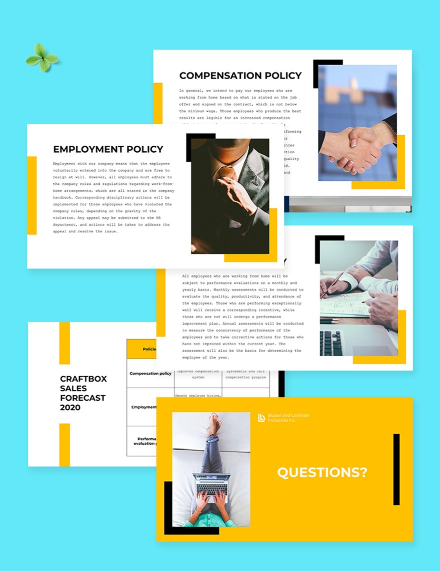 Work From Home Corporate Policies Presentation Template