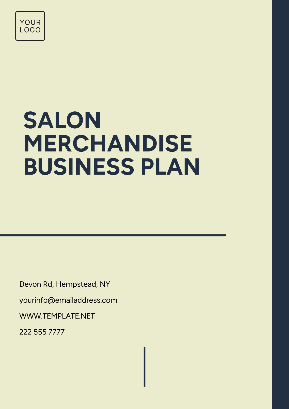 Free Salon Merchandise Business Plan Format Template