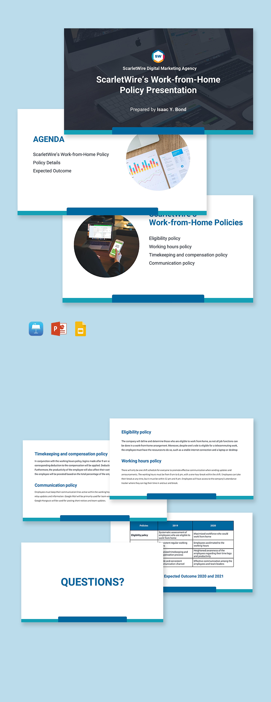 Work From Home Policies Presentation Template