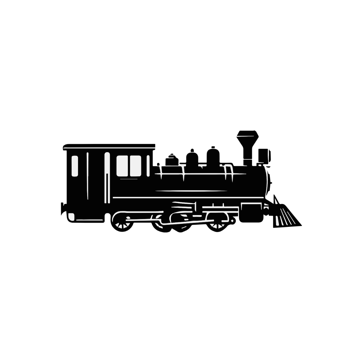 Free Black and White Train Clipart Template