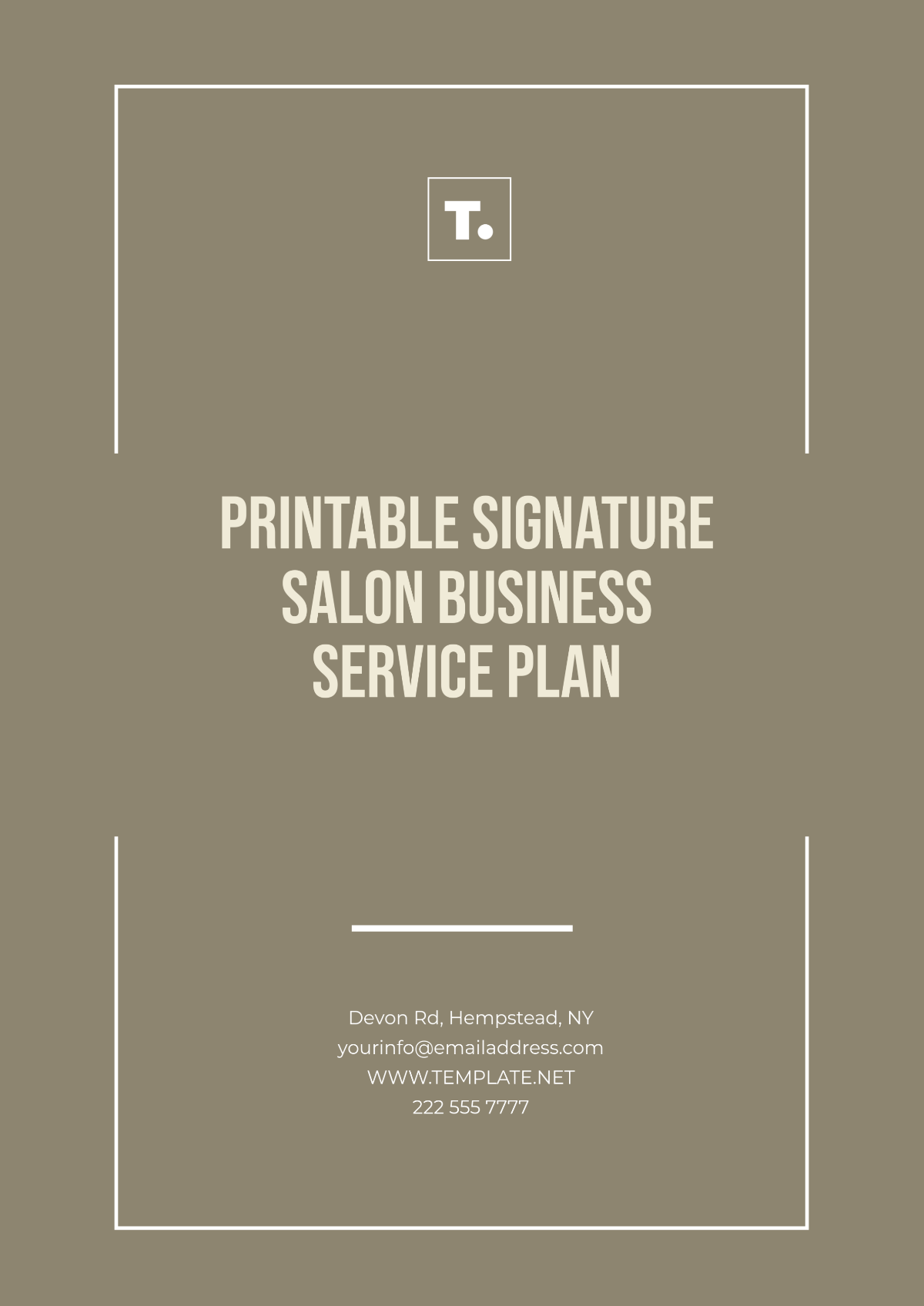 Free Printable Signature Salon Business  Service Plan Template