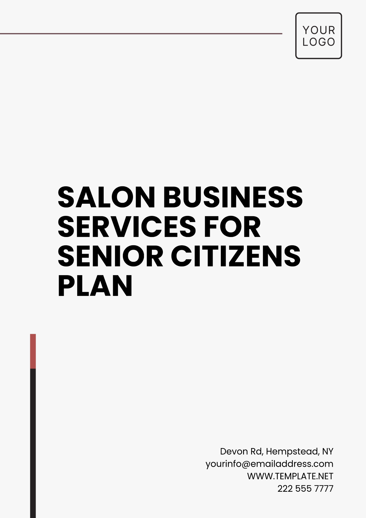 Free Salon Business Services for Senior Citizens Plan Template