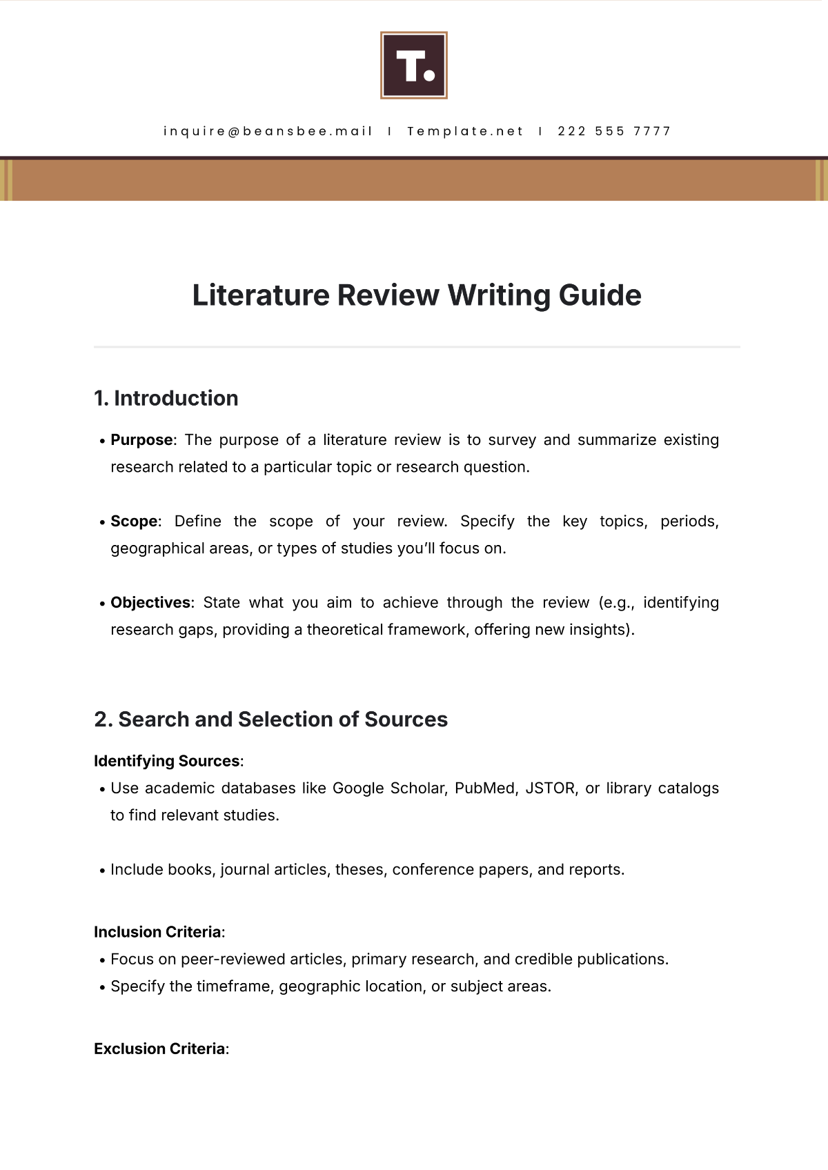 Literature Review Writing Guide Template - Edit Online & Download