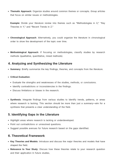 Free Literature Review Writing Guide Template to Edit Online