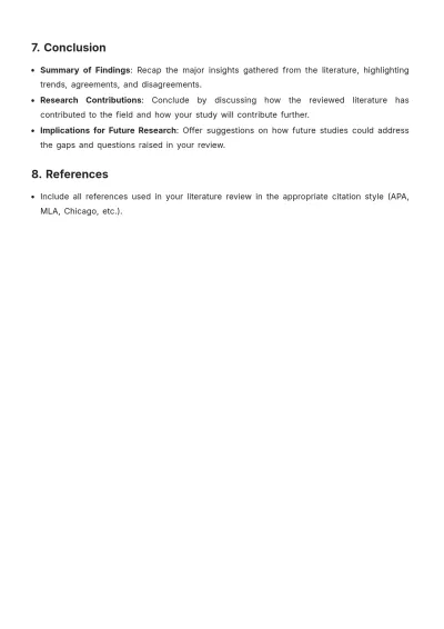 Free Literature Review Writing Guide Template to Edit Online