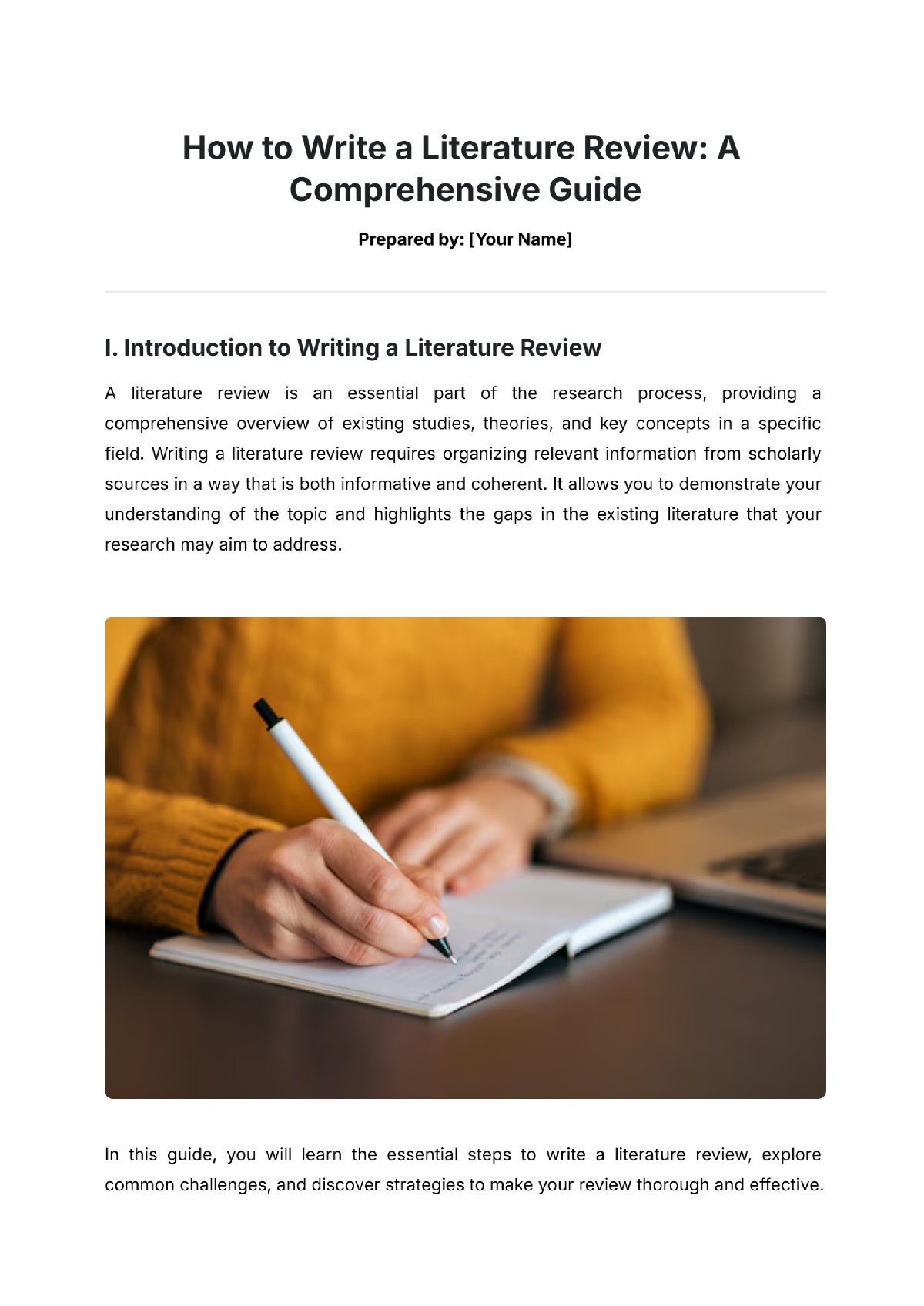 How to Write a Literature Review - Edit Online & Download