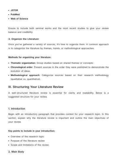 Free How to Write a Literature Review to Edit Online