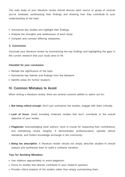 Free How to Write a Literature Review to Edit Online