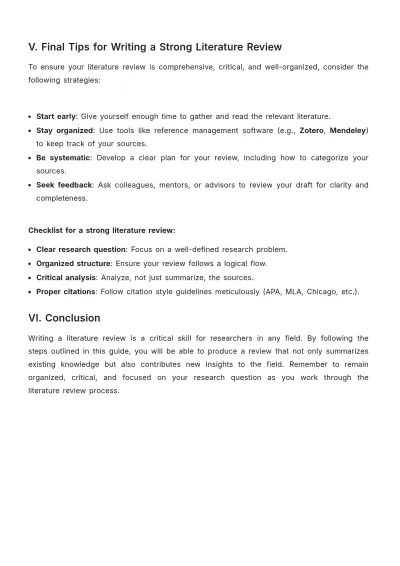 Free How to Write a Literature Review to Edit Online