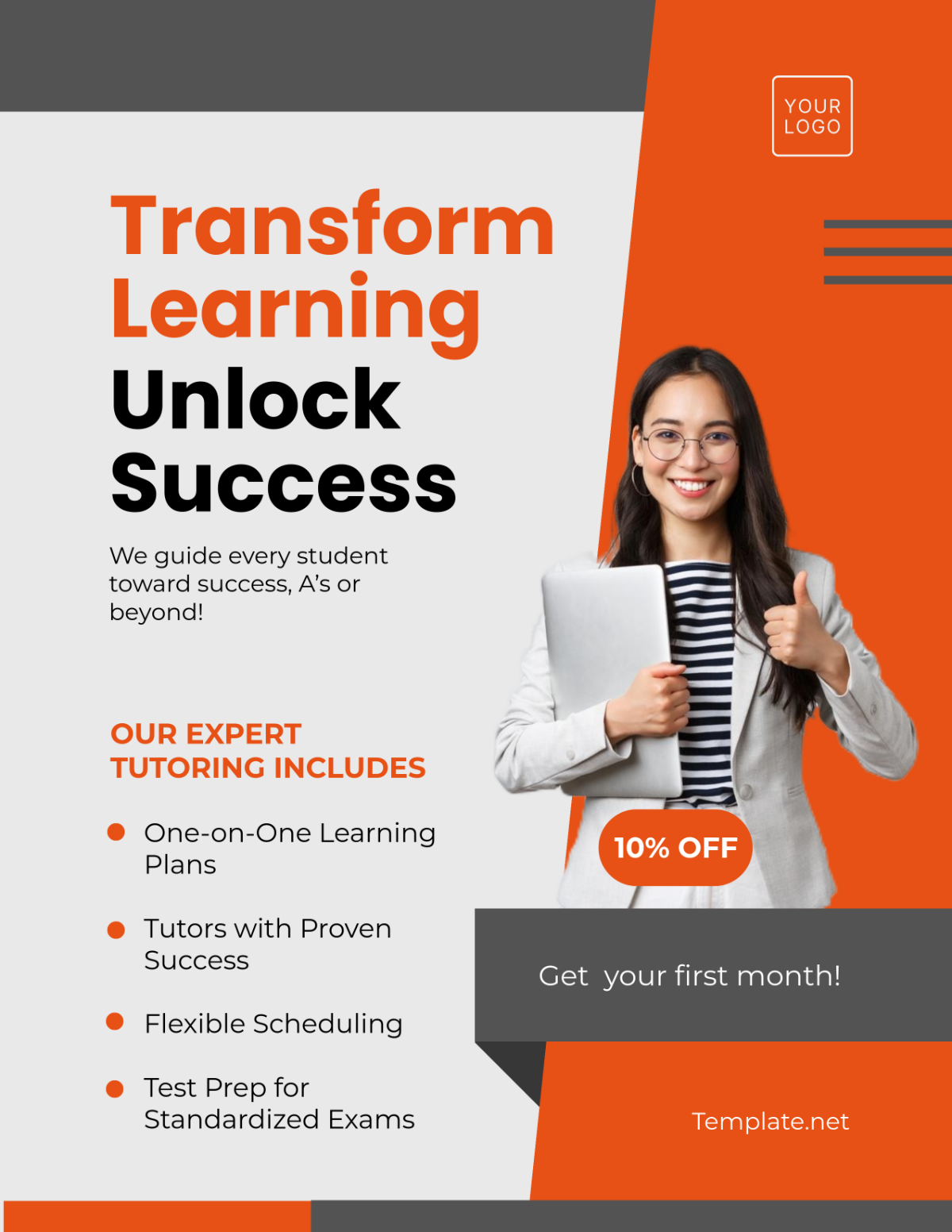 Free Tutoring Services Tuition Flyer Template