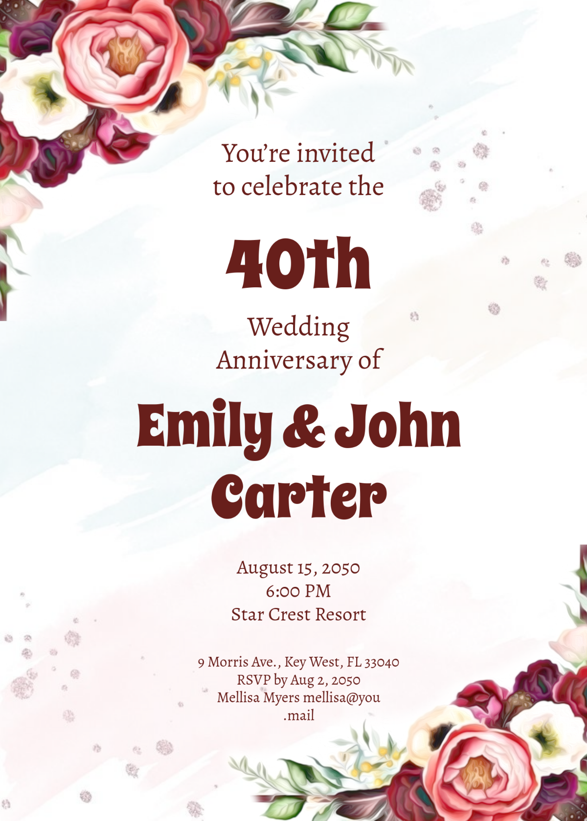 Free Colorful Anniversary Invitation Template