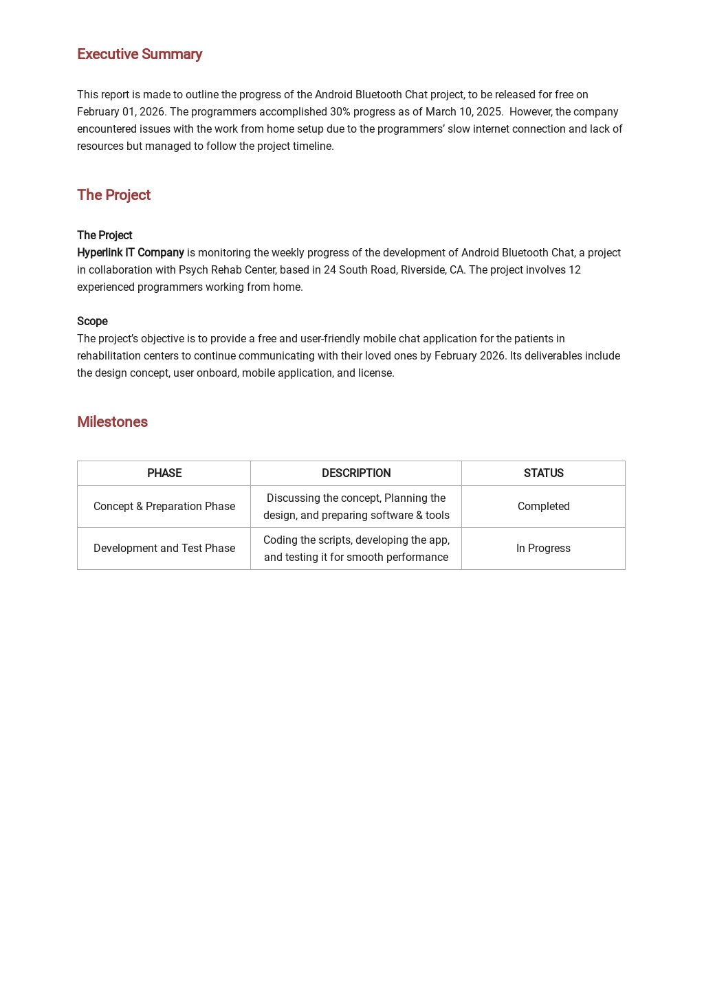 Work From Home Status Report Template 1.jpe