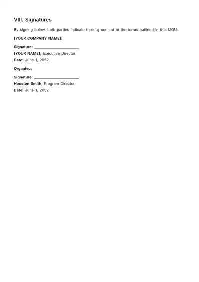 Free MoU Template for Nonprofits to Edit Online