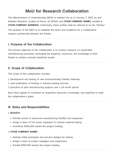 Free MoU Template for Research Collaboration to Edit Online | Template.net to Edit Online
