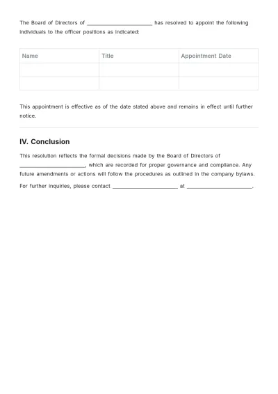 Free Blank Executive Resolution Template to Edit Online