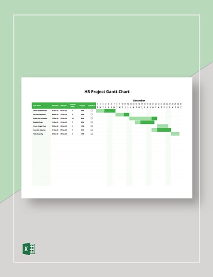FREE HR Gantt Chart Template - Download in Excel | Template.net