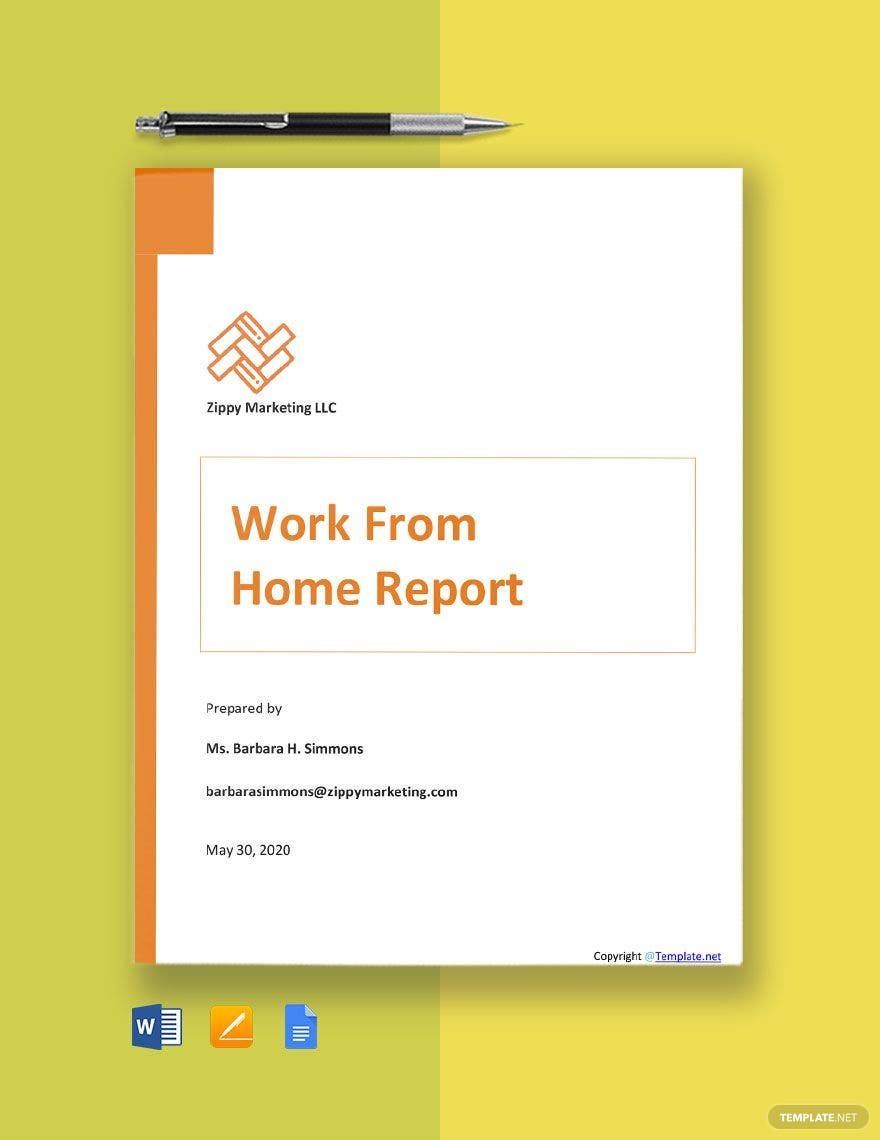 Free Work From Home Report Template