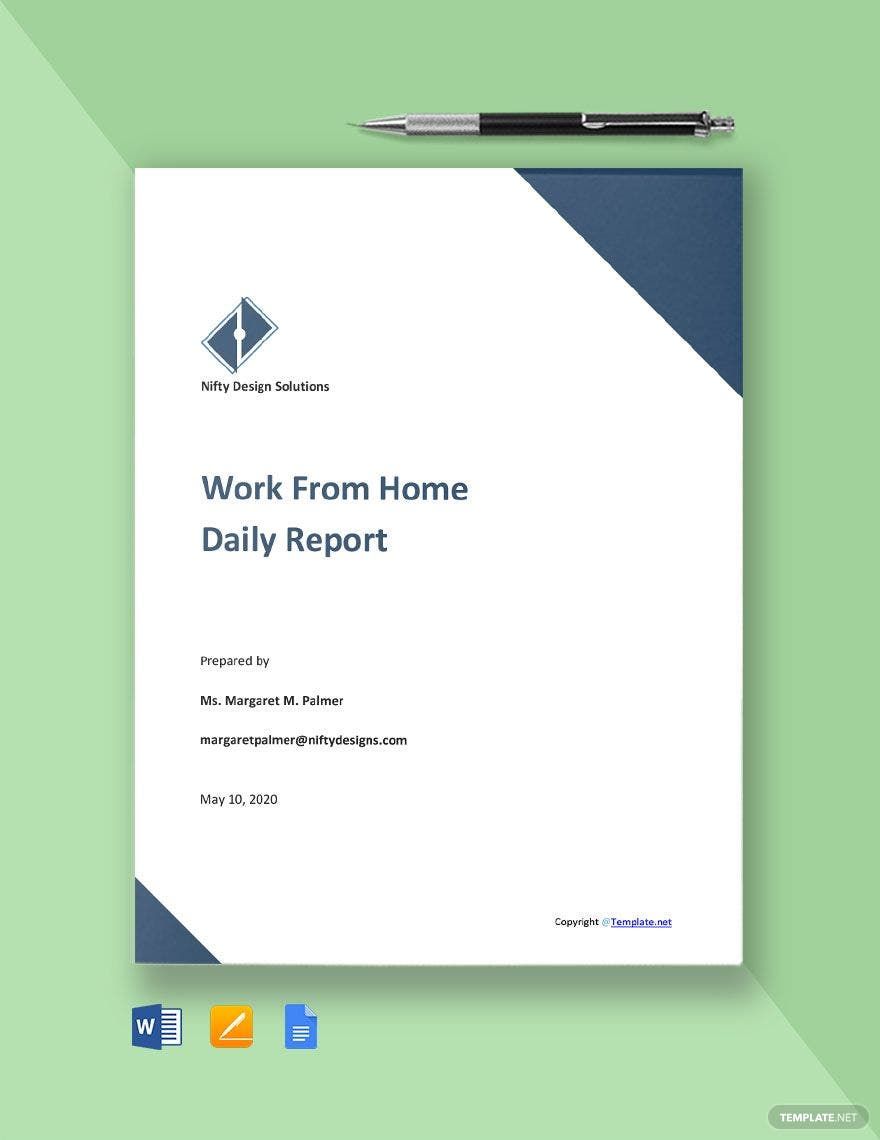 Work From Home Daily Report Template Google Docs Word Apple Pages Work From Home Daily Report Template Google Docs Word Apple Pages