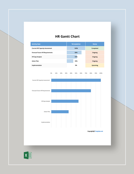 Free Basic HR Gantt Chart Template - Excel | Template.net