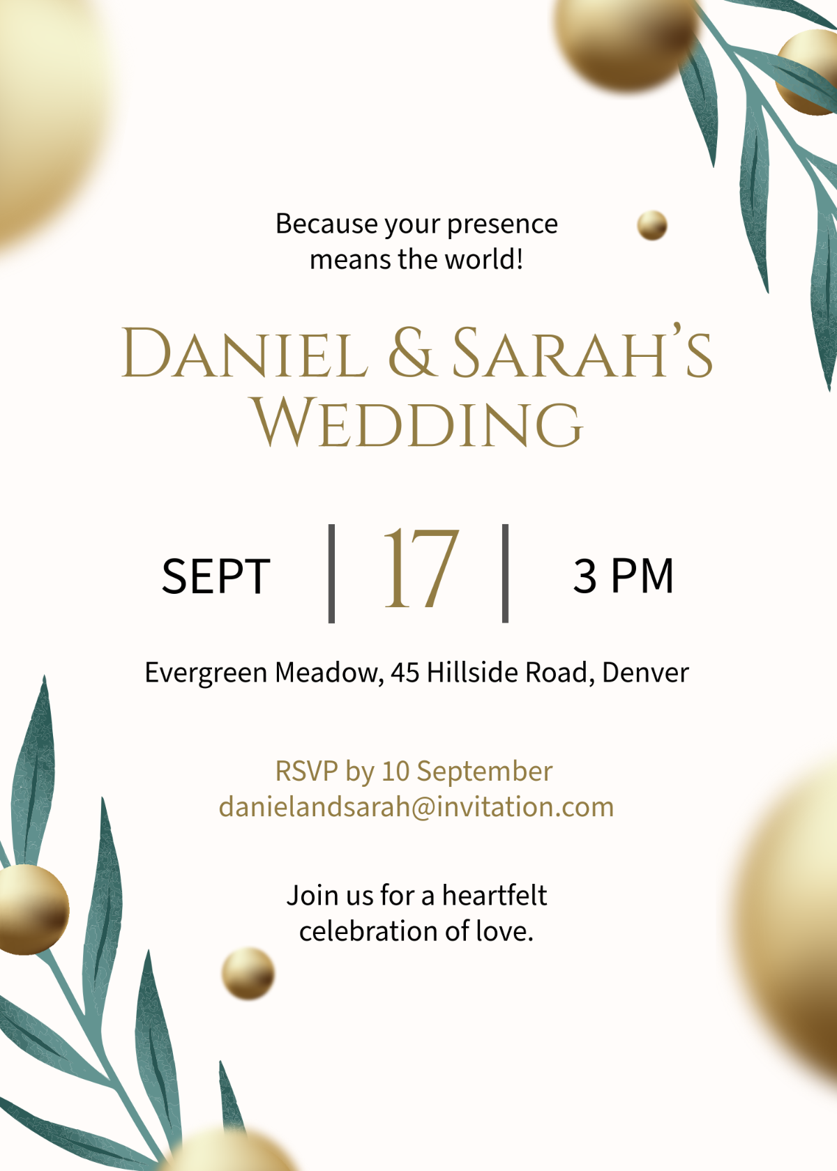 Free Personalized Elegant Invitation Template