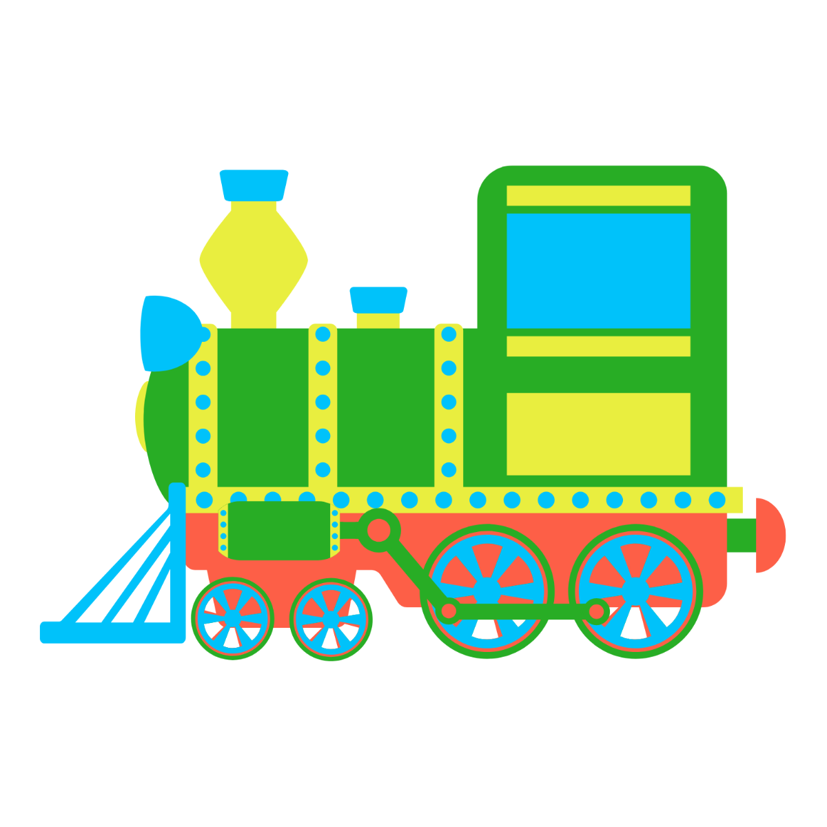 Free Colorful Train Clipart Template