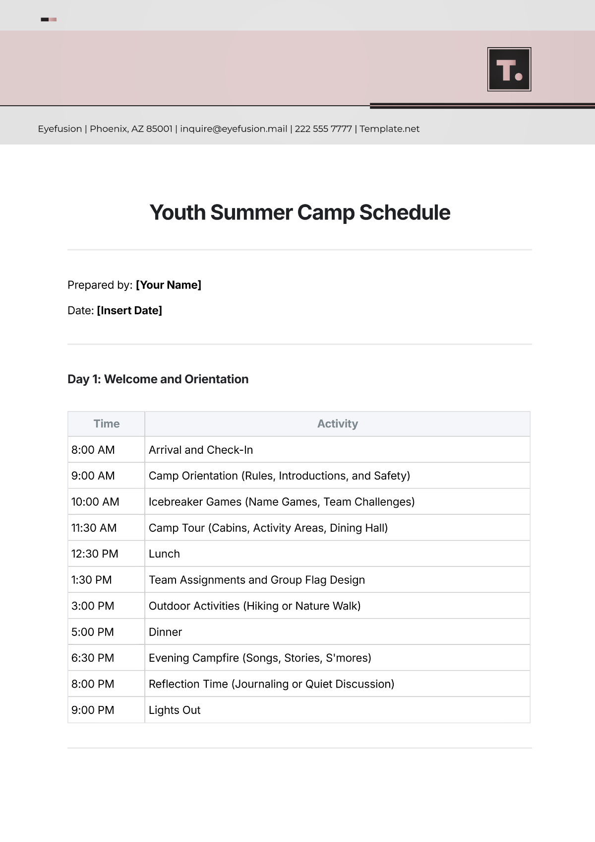 Free Intern Schedule Template To Edit Online Free Intern Schedule Template To Edit Online