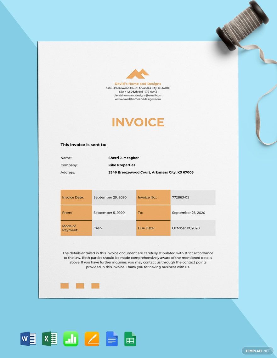 Home Staging Invoice Template