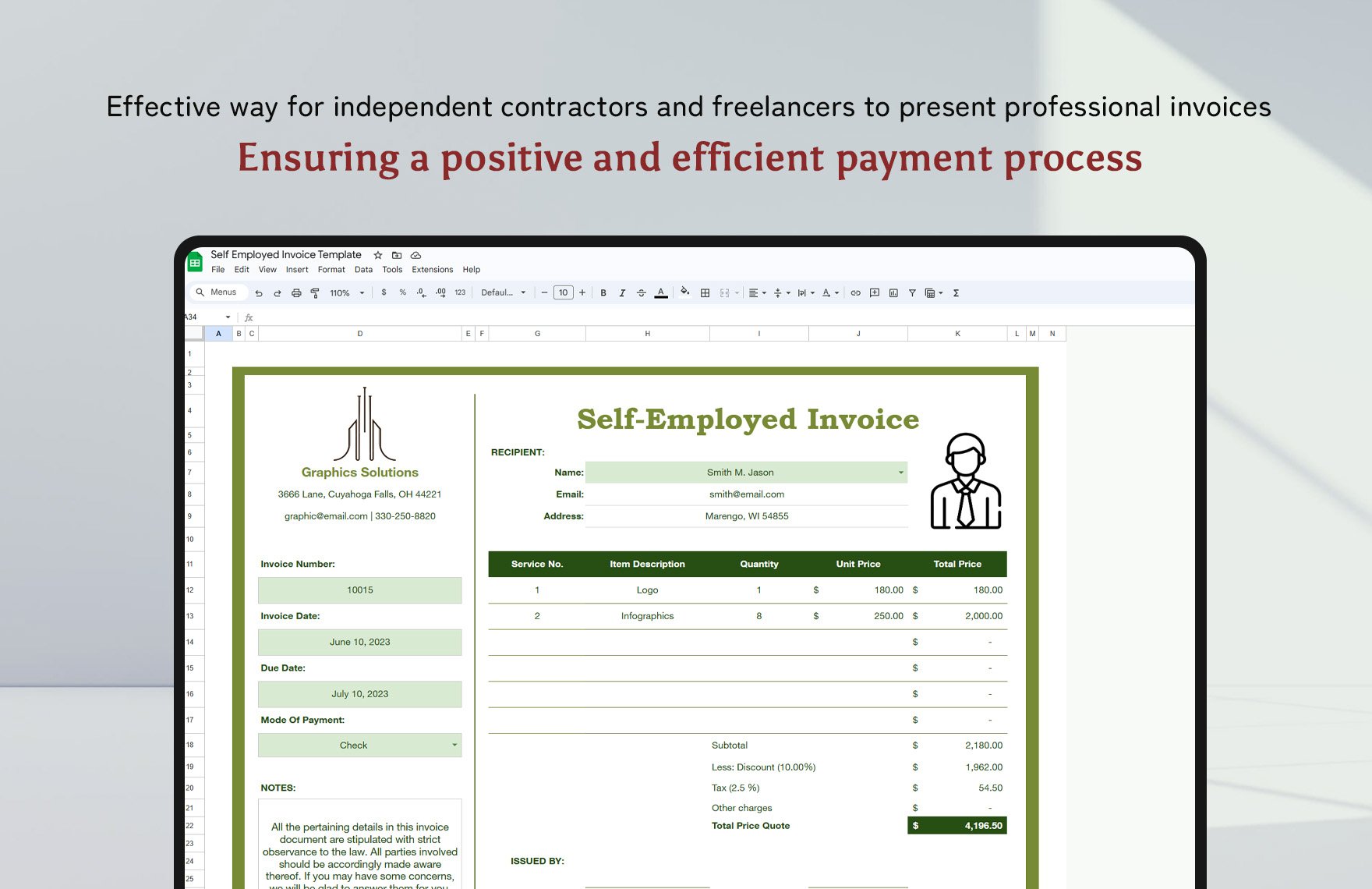 SelfEmployed Invoice Template