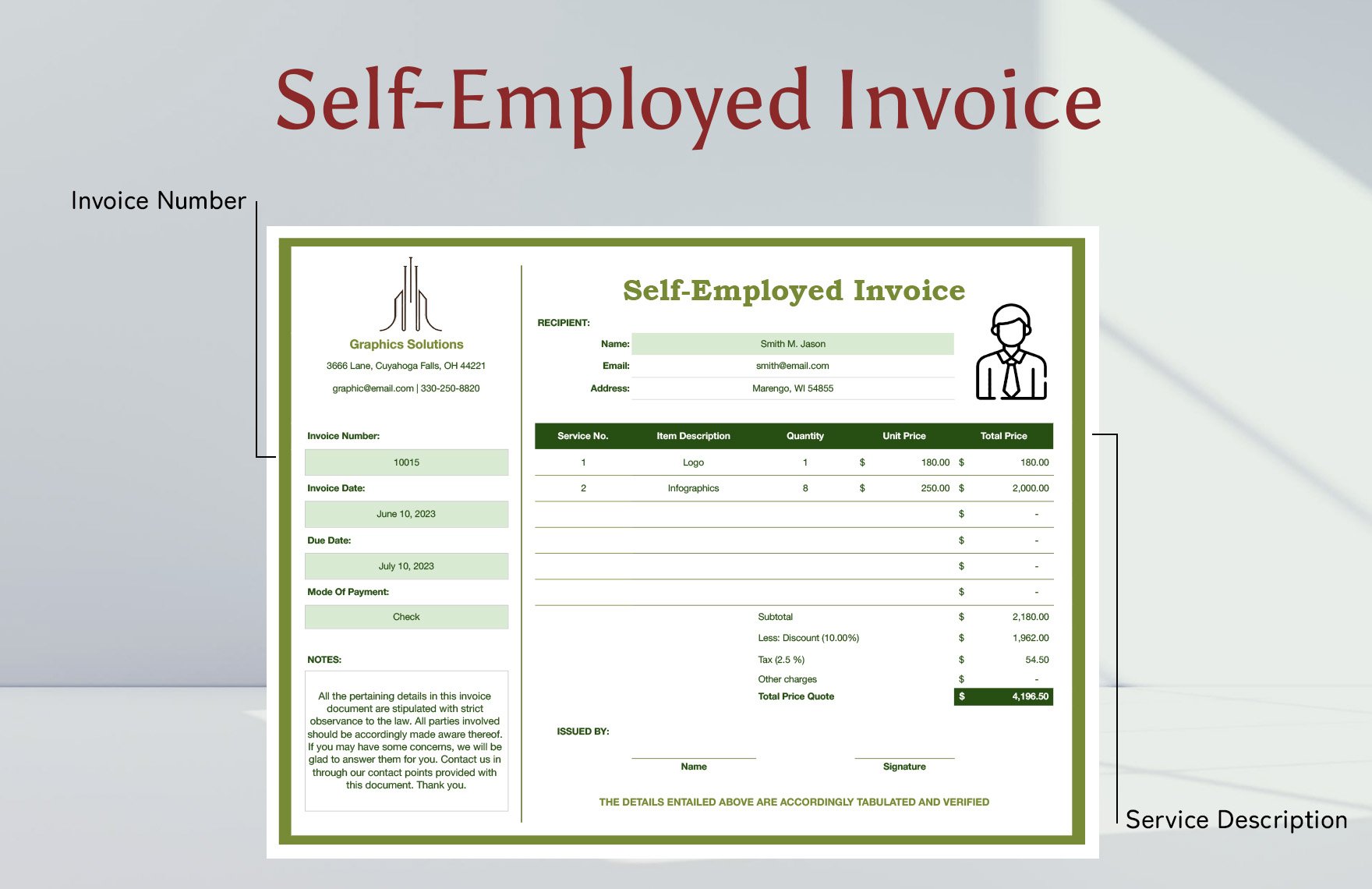 SelfEmployed Invoice Template