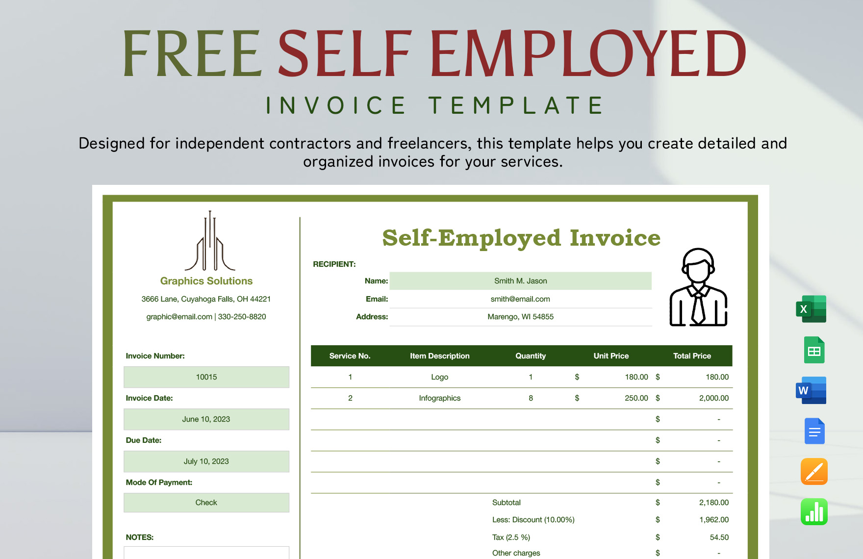 Self-Employed Invoice Template