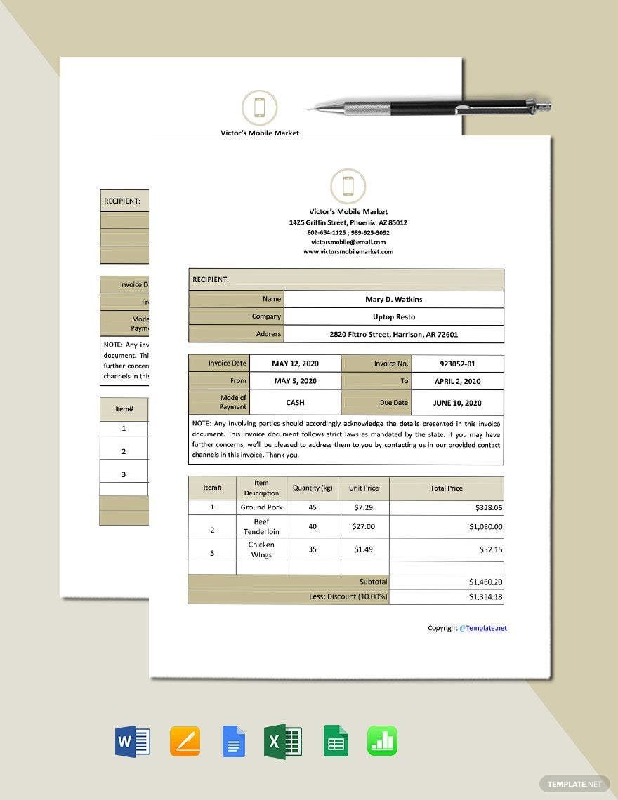 Free Blank Work From Home Invoice Template