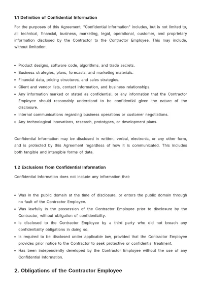 Free Contractor Non-Disclosure Agreement Template to Edit Online